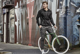 Men's navy stretch pants by Syzmik featuring 4-way stretch, elastic cuffs, and multiple pockets for comfort and mobility.