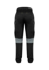 Mens Stretch Pant in black, featuring 97% cotton for comfort, four-way stretch panels, and multiple pockets for functionality.