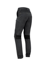 Men's Charcoal Streetworx Stretch Pants featuring 4-way stretch, slim fit, and multiple pockets for comfort and functionality.