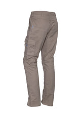 Men's rugged cooling cargo pants in stout khaki with 10 pockets, lightweight ripstop cotton, and back venting for airflow.