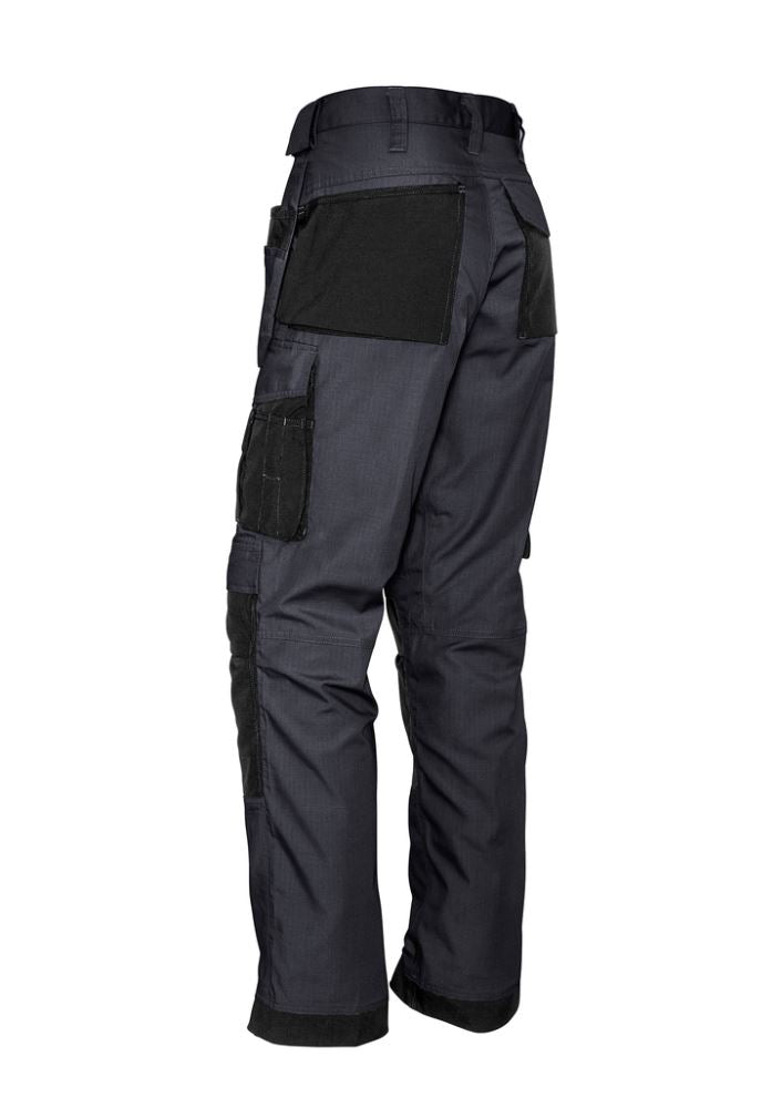 Men's charcoal black ultralite multi-pocket pants featuring swing-away pockets and Cordura® knee patches for durability and comfort.