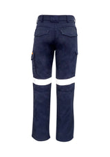 Navy Men’s FR Taped Cargo Pants from Syzmik featuring durable fabric, breathable mesh, and multiple secure pockets for workwear.