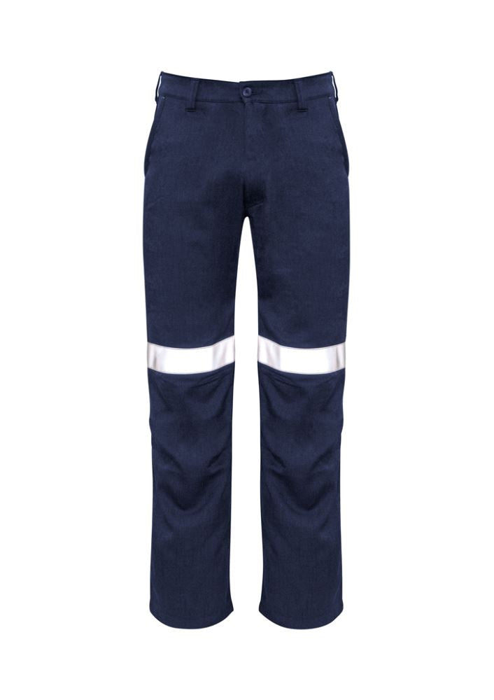 Navy Mens FR Traditional Pants by Syzmik, featuring flame resistance, breathable fabric, and multiple secure pockets.