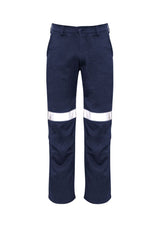 Navy Mens FR Traditional Pants by Syzmik, featuring flame resistance, breathable fabric, and multiple secure pockets.