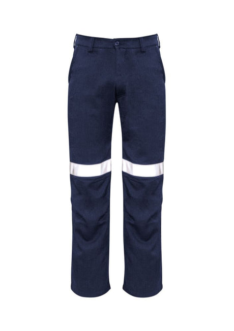 Navy Mens FR Traditional Pants by Syzmik, featuring flame resistance, breathable fabric, and multiple secure pockets.