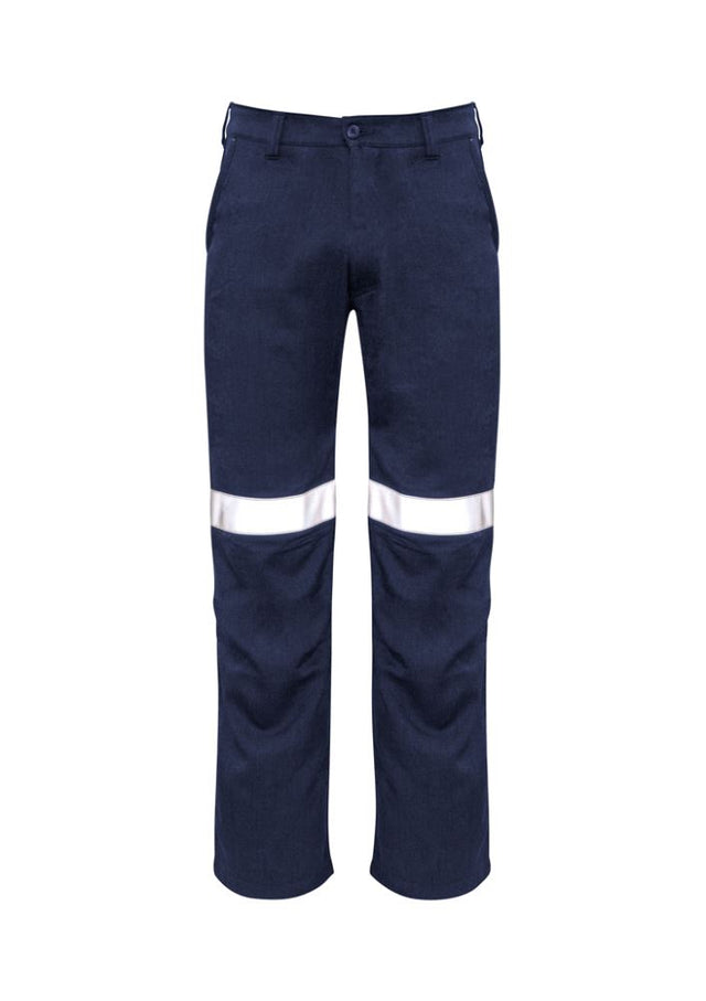 Navy Mens FR Traditional Pants by Syzmik, featuring flame resistance, breathable fabric, and multiple secure pockets.