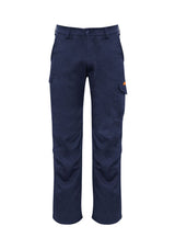 Men's FR Cargo Pant in Navy, made from durable flame-resistant fabric with cargo pockets for secure storage and breathability.