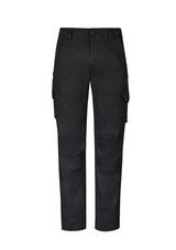 Men's black rugged cooling stretch pants by Syzmik with durable ripstop, stretch fabric, and multiple functional pockets.