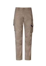 Syzmik Men's Rugged Cooling Stretch Pant in khaki, size 122, featuring durable ripstop fabric and multiple practical pockets.