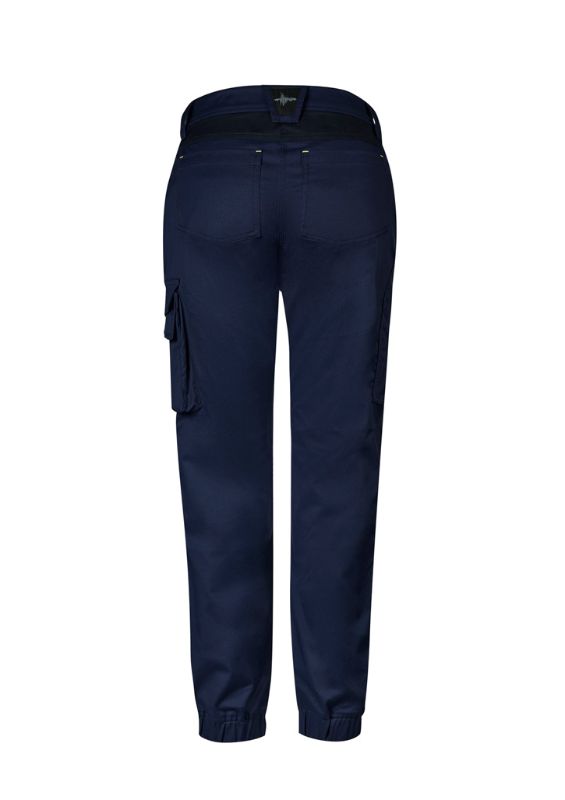 Navy Women's Streetworx Tough Pant, Size 4, featuring stylish design, durable fabric, elastic cuff, and functional pockets.