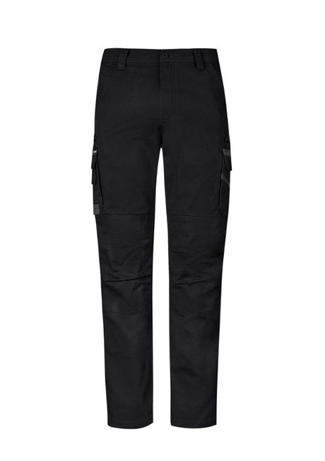 Black Syzmik Mens Streetworx Heritage Pant, size 92, featuring durable fabric, slim fit, and multiple functional pockets.