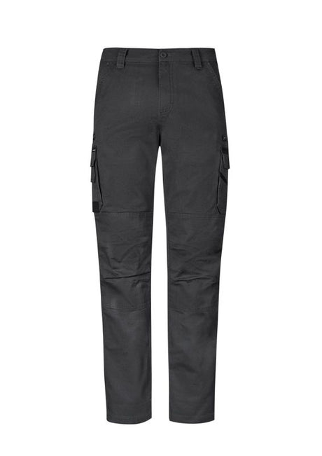 Men's charcoal gray Streetworx Heritage Pant by Syzmik, featuring durable fabric, slim fit, and multiple functional pockets.