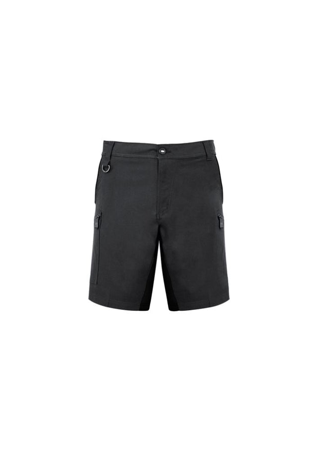 Men's Syzmik Stretch Shorts in Charcoal, featuring 4-way stretch, multiple secure pockets, and modern slim fit for comfort and style.