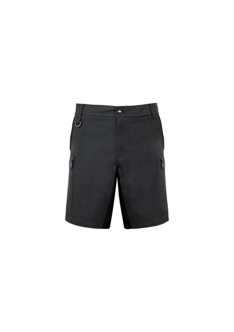 Mens Streetworx Stretch Shorts in Charcoal, featuring lightweight stretch fabric, slim fit, and multiple secure pockets for versatility.