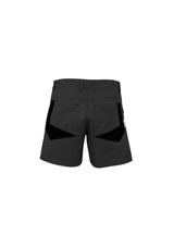 Men's Rugged Cooling Short in Charcoal, crafted from durable cotton ripstop, featuring a mobile pocket and modern fit for active wear.