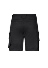 Mens Rugged Cooling Stretch Shorts in black, size 72, featuring durable ripstop fabric, multiple pockets, and a modern fit.