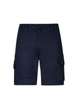 Navy men's cooling stretch shorts with durable ripstop fabric, cargo pockets, and a modern fit for active lifestyles.