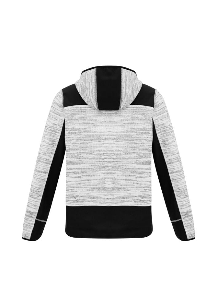 Grey/Black unisex hoodie with reinforced softshell panels, thumb holes, and secure zip pockets for durability and style.