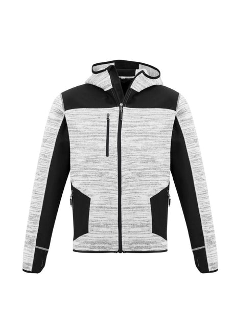 Unisex grey and black hoodie with reinforced panels, thumb holes, and zip pockets for essential storage and comfort.