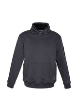 Unisex charcoal black multi-pocket hoodie featuring fleece lining, durable fabric, and multiple secure pockets for essentials.