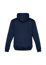 Unisex Navy/Charcoal Multi-Pocket Hoodie with fleece lining, safety drawstring, and multiple functional pockets.