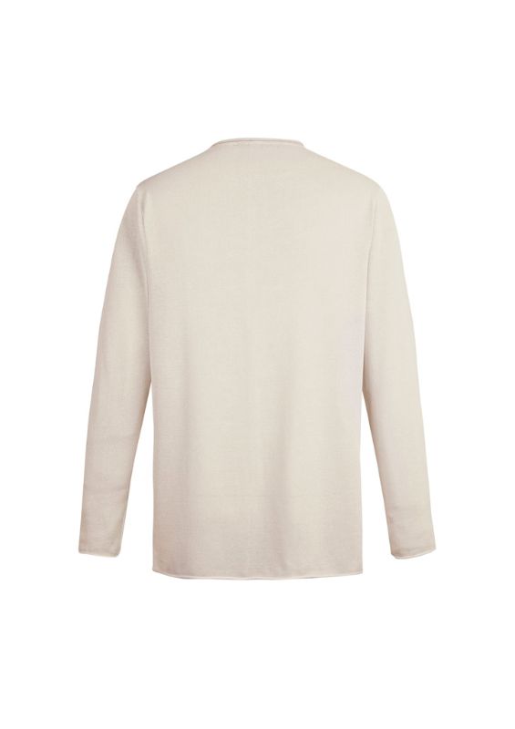 Unisex XL Streetworx Heritage Pullover in Stone, showcasing soft fabric, rolled hems, and chest pocket for stylish comfort.