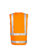 Unisex TTMC-W Basic Vest in bright orange, featuring 3M reflective tape and quick release fastener for high visibility safety.