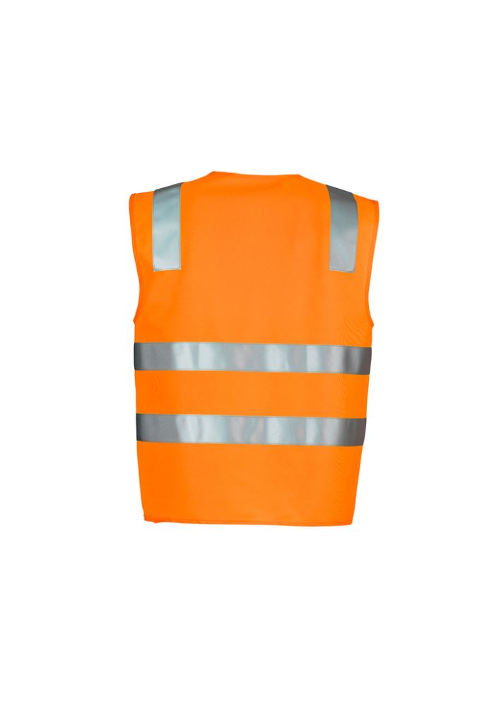 Unisex Hi-Vis Basic Vest in bright orange, featuring reflective tape and quick-release fastening for safety and visibility.