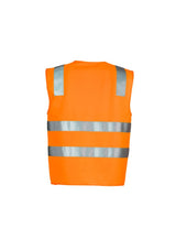 Unisex Hi-Vis Basic Vest in bright orange, featuring reflective tape and quick-release fastening for safety and visibility.