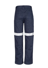 Syzmik Men's Taped Utility Pant in Stout Navy, featuring durable cotton twill, reflective tape, and reinforced pockets for tradesmen.