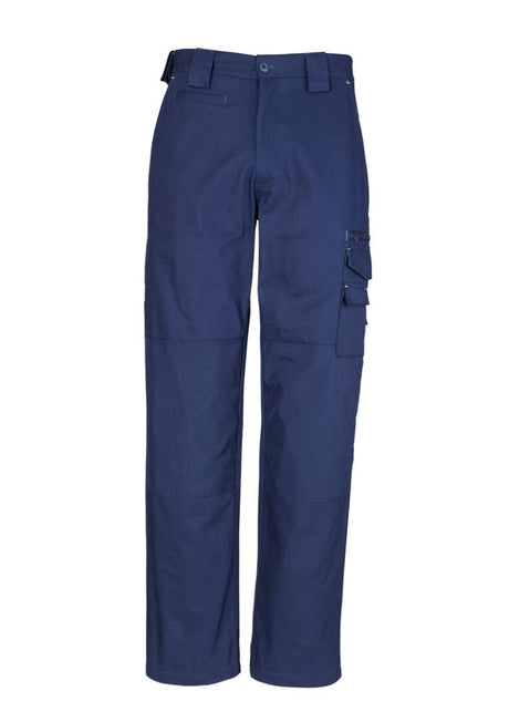 Men's Cordura Duckweave Pant in Blue 87 by Syzmik, featuring durable 100% canvas cotton and 12 versatile pockets for work.