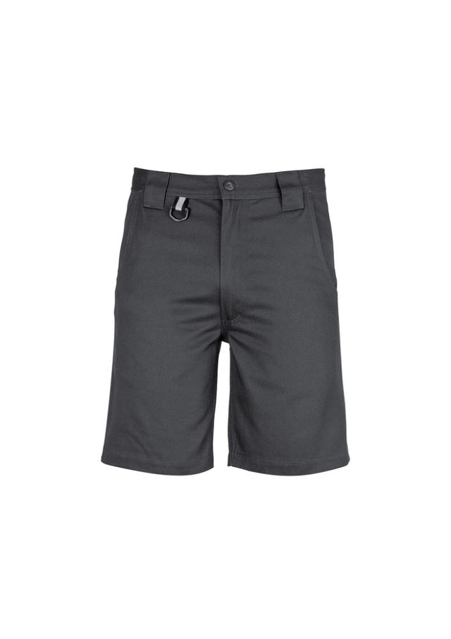 Mens Plain Utility Short in Charcoal 77 from Syzmik, featuring durable fabric, reinforced pockets, and practical design for work.