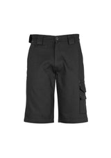 Durable black Cordura Duckweave shorts with 12 pockets, triple-stitched seams, and heavy-duty cotton for comfort and utility.