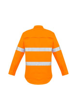 Men's Hi-Vis Hoop Taped Shirt in orange, 7XL, made from breathable cotton twill with ventilated inserts and utility pockets.