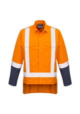 Men's orange work shirt in 3XL, made from lightweight ripstop cotton, designed for comfort, durability, and breathability.