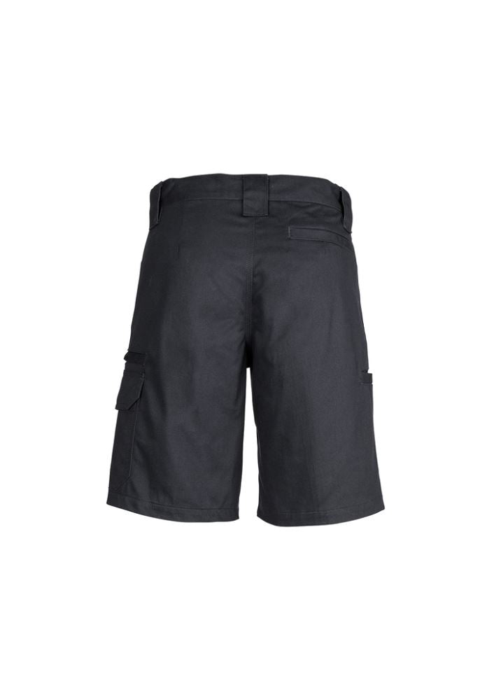 Women's charcoal utility shorts by Syzmik, crafted from durable 100% cotton twill with reinforced pockets and a flattering fit.