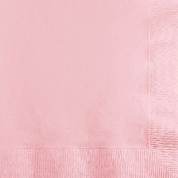 Classic pink 2-ply luncheon napkins (33cm x 33cm), pack of 50, perfect for elegant dining and events.