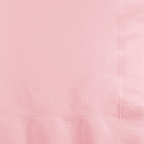 Classic pink 2-ply luncheon napkins (33cm x 33cm), pack of 50, perfect for elegant dining and events.