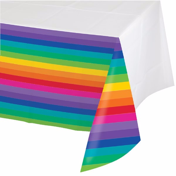 Rainbow Tablecover Plastic Border Print