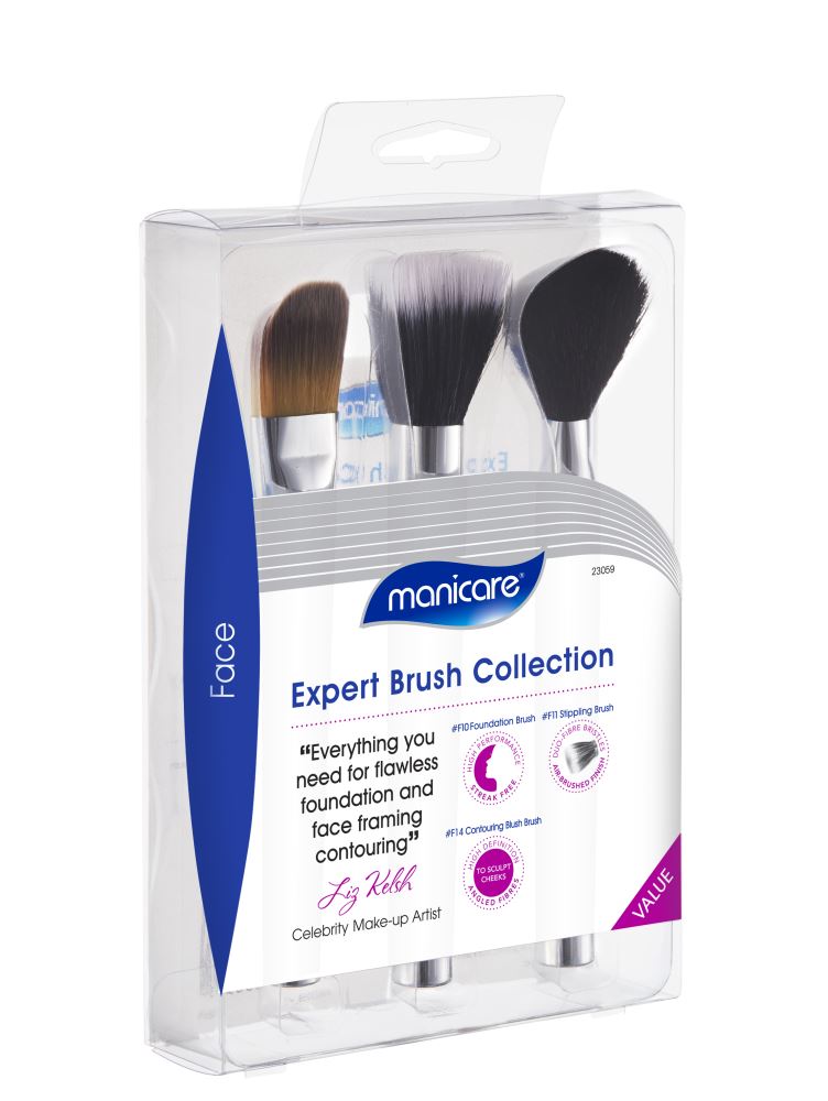 High-quality Manicare Face Make-Up Brush Kit with foundation, stippling, and contouring brushes for flawless makeup application.