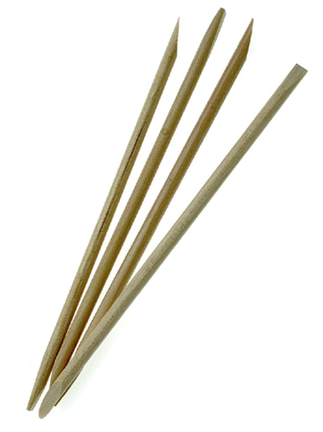 Natural wood cuticle sticks in a 4-pack, perfect for gently pushing back cuticles and promoting healthy nail growth.