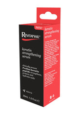 Revitanail's Keratin Strengthening Serum in 30ml revitalizes weakened nails with a water-based formula and clinically proven Keratin Peptide.