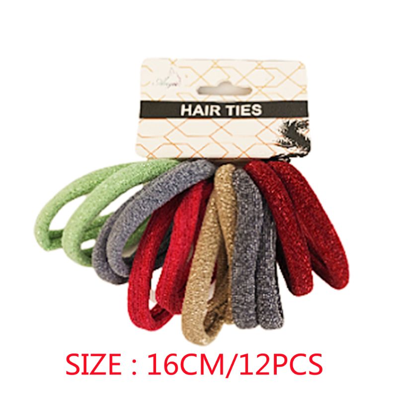 HAIR TIES - GLITTER 16cm (144pcs)