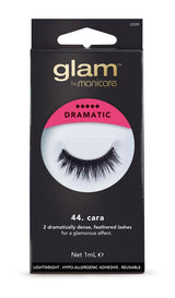 Dramatically dense, feathered Cara Lashes by Manicare for stunning, voluminous, and glamorous eyes.