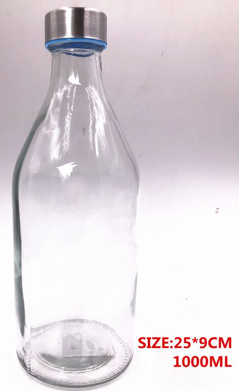 Set of three 25CM BPA-free glass water bottles with a sleek design, ideal for stylish hydration on the go.