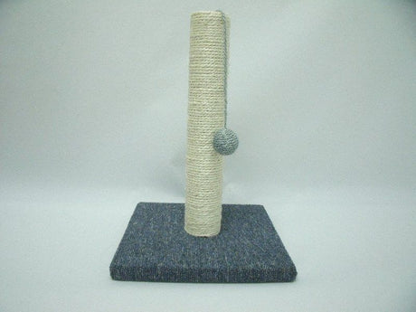 Cats scratching on a stylish 43cm tall sisal scratch post, promoting healthy claws and preventing furniture damage.