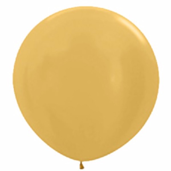 Extra-large 90cm metallic pearl gold latex balloons, perfect for elegant celebrations and versatile decorations. Pack of 2.