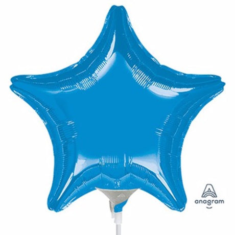 22cm blue star foil balloon, perfect for celebrations, lightweight and durable with a whimsical design for any event.