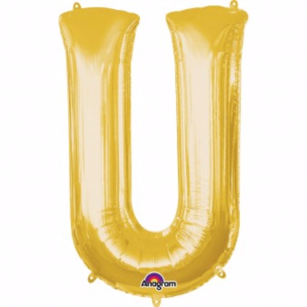 Letter U Gold Megaloon 40cm Foil Balloon