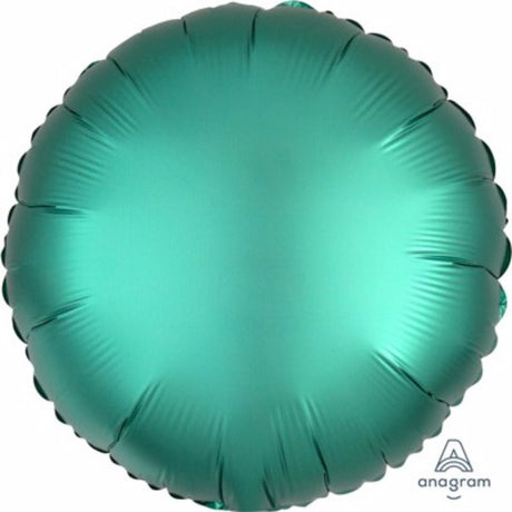 45cm round jade satin luxe foil balloon, perfect for elegant party decor and festive celebrations.